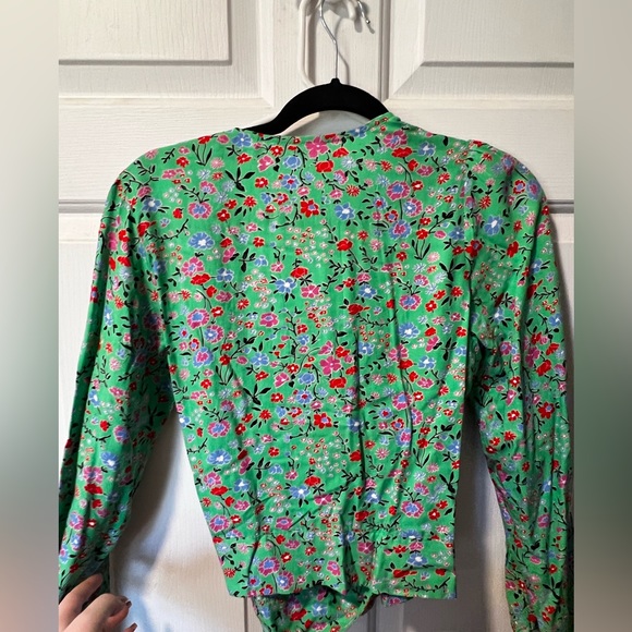 Levi’s green floral wrap shirt - Picture 3 of 4